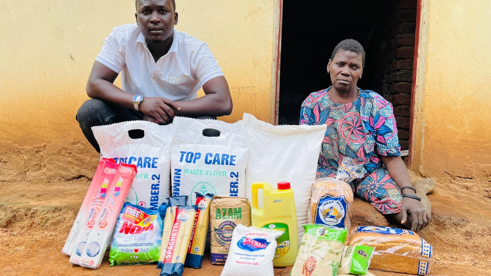 TreeDon food packs being handed to families